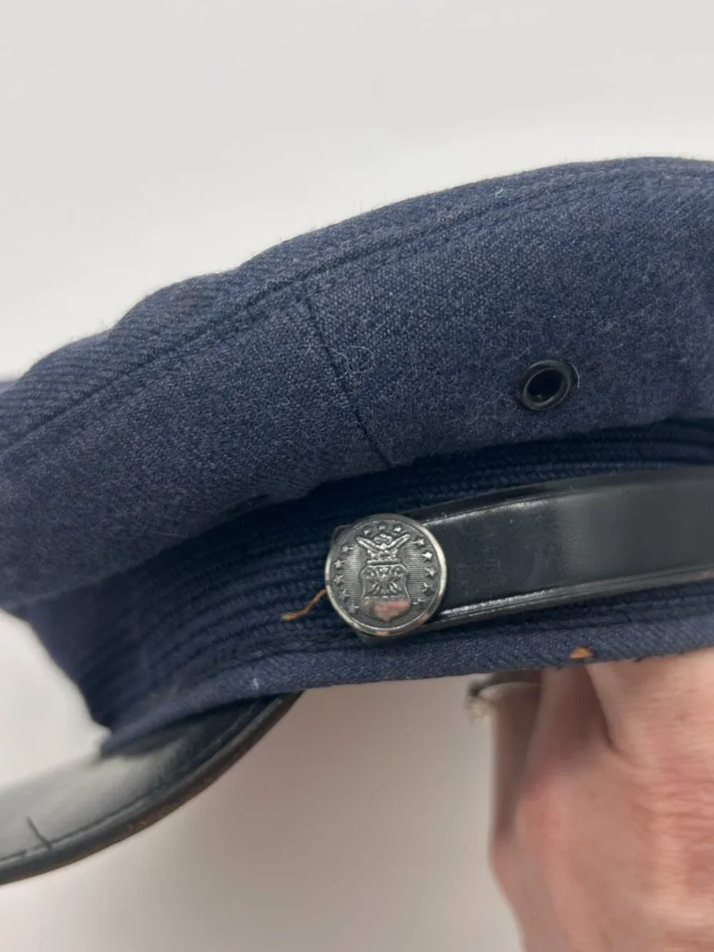 Vintage Early US Air Force USAF Enlisted Men's Visor Cap 6 7/8 Brass